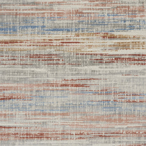 Homeroots 5' X 7' Ivory Blue And Brown Abstract Non Skid Area Rug  Polypropylene,Polyester 550173