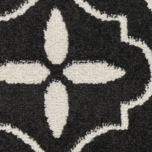 HomeRoots 6' Elegant Ivory Black and Gray Floral Area Rug - Non-Skid, Durable, Perfect for High-Traffic Spaces 6' X 9' 550179
