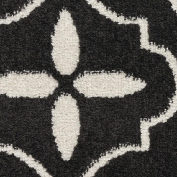 HomeRoots 6' Elegant Ivory Black and Gray Floral Area Rug - Non-Skid, Durable, Perfect for High-Traffic Spaces 6' X 9' 550179