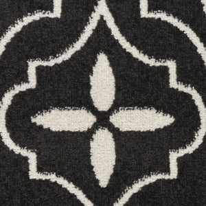 HomeRoots 6' Elegant Ivory Black and Gray Floral Area Rug - Non-Skid, Durable, Perfect for High-Traffic Spaces 6' X 9' 550179