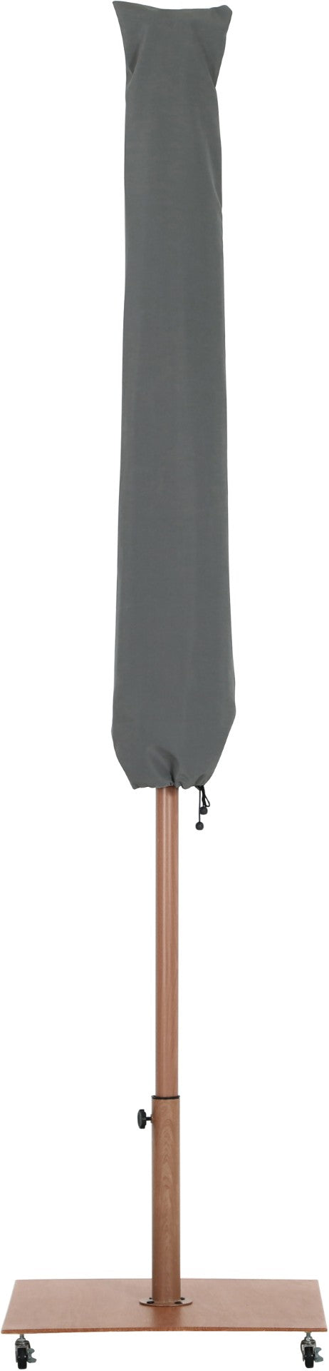 Meridian Furniture Amalfi Resort Style Outdoor Patio Umbrella with Teak Pole and Wheeled Base 55017Beige-AT