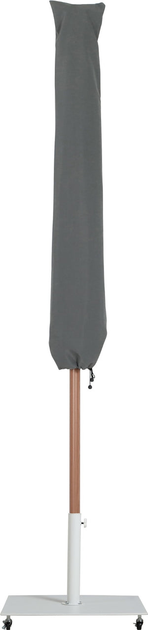 Meridian Furniture Amalfi Resort Style Outdoor Patio Umbrella with Rolling Base and Teak Pole 55017Beige-AW
