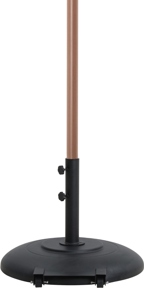 Meridian Furniture Amalfi Oversized Market Umbrella with Base Water Resistant Teak Finish Pole 55017Beige-BB