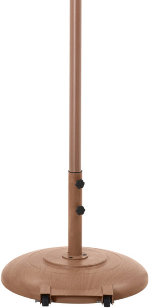 Meridian Furniture Amalfi Resort Style Polyester Canopy Patio Umbrella with Teak Pole and Base Set 55017Beige-BT