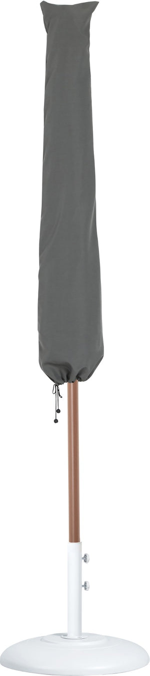 Meridian Furniture Amalfi Resort Style Patio Umbrella Set with Teak Pole and Uv Resistant Canopy 55017Beige-BW