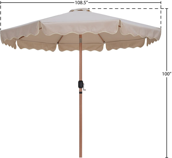 Meridian Furniture Amalfi Resort Style Outdoor Patio Umbrella Uv Resistant Polyester Canopy with Aluminum Pole Beige Style 1 55017Beige-U