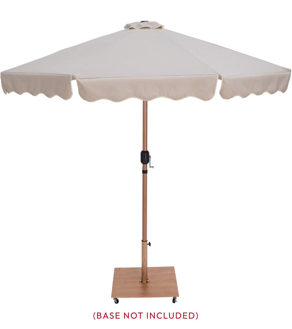 Meridian Furniture Amalfi Resort Style Outdoor Patio Umbrella Uv Resistant Polyester Canopy with Aluminum Pole Beige Style 1 55017Beige-U