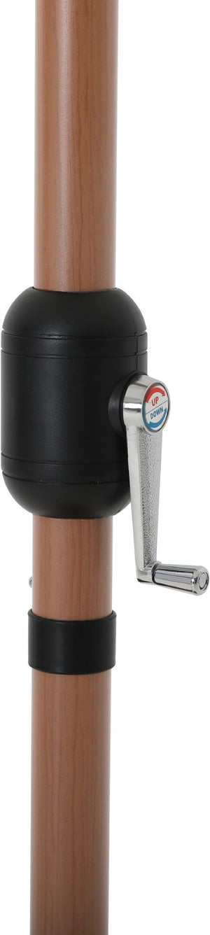 Meridian Furniture Amalfi Outdoor Patio Umbrella with Rolling Base Weather Resistant Resort Style 55017Black-AT