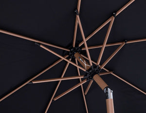 Meridian Furniture Amalfi Outdoor Patio Umbrella with Rolling Base Weather Resistant Resort Style 55017Black-AT