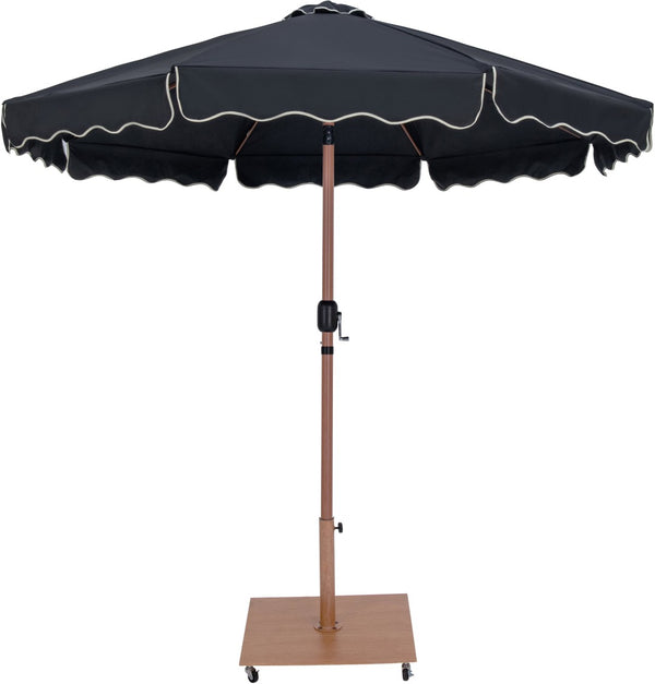Meridian Furniture Amalfi Outdoor Patio Umbrella with Rolling Base Weather Resistant Resort Style 55017Black-AT