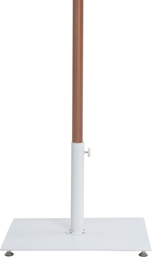 Meridian Furniture Amalfi Cantilever Patio Umbrella Set with Teak Pole and Weather Resistant Canopy 55017Black-AW