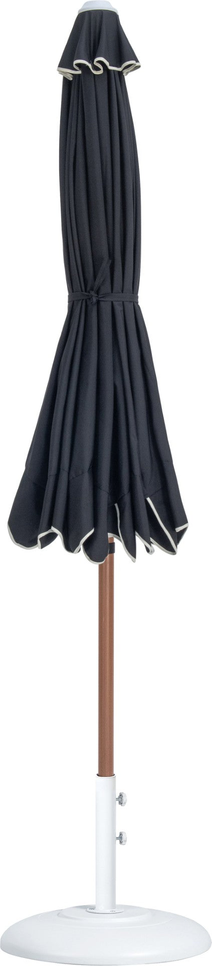 Meridian Furniture Amalfi Outdoor Patio Umbrella with Base Resort Style Water Resistant Canopy 55017Black-BW