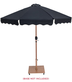 Meridian Furniture Amalfi Resort Style Outdoor Patio Umbrella Uv Resistant Polyester Canopy with Aluminum Pole Black Style 1 55017Black-U
