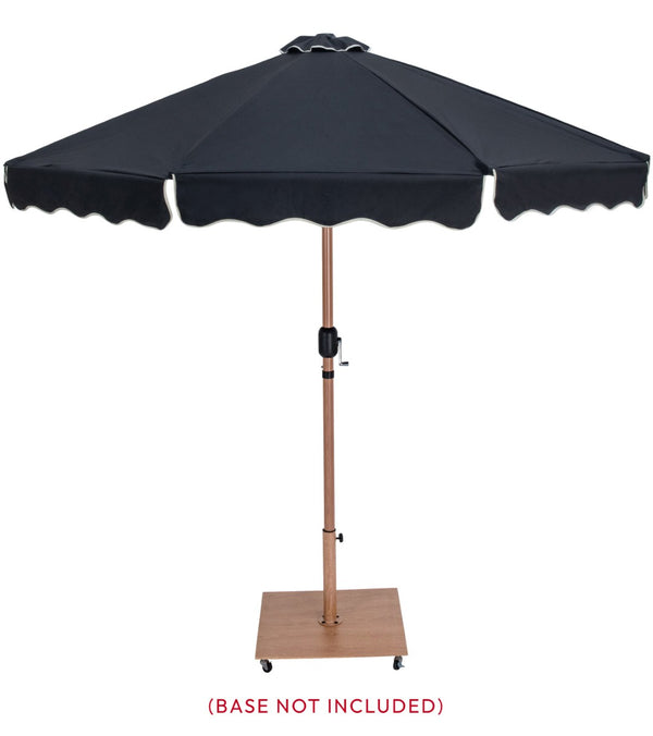 Meridian Furniture Amalfi Resort Style Outdoor Patio Umbrella Uv Resistant Polyester Canopy with Aluminum Pole Black Style 1 55017Black-U