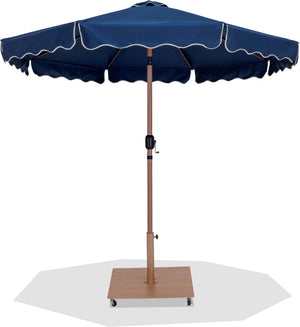 Meridian Furniture Amalfi 9 Foot Outdoor Patio Umbrella with Wheeled Base and Water Resistant Canopy 55017Navy-AT