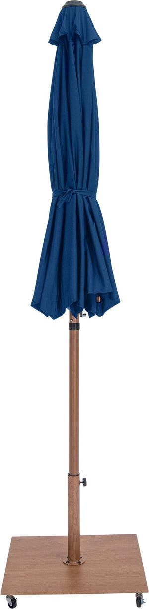 Meridian Furniture Amalfi 9 Foot Outdoor Patio Umbrella with Wheeled Base and Water Resistant Canopy 55017Navy-AT