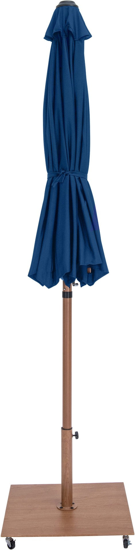 Meridian Furniture Amalfi 9 Foot Outdoor Patio Umbrella with Wheeled Base and Water Resistant Canopy 55017Navy-AT