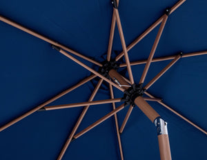 Meridian Furniture Amalfi 9 Foot Outdoor Patio Umbrella with Wheeled Base and Water Resistant Canopy 55017Navy-AT