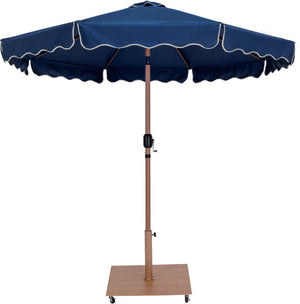 Meridian Furniture Amalfi 9 Foot Outdoor Patio Umbrella with Wheeled Base and Water Resistant Canopy 55017Navy-AT
