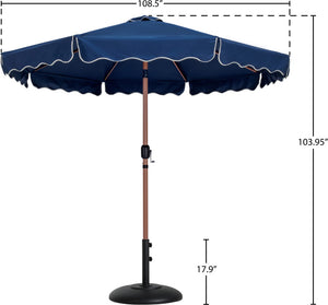 Meridian Furniture Amalfi Resort Style Outdoor Patio Umbrella with Base Water Resistant Polyester 55017Navy-BB