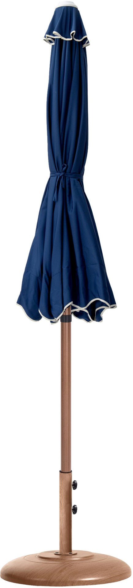 Meridian Furniture Amalfi Resort Style Patio Umbrella with Base Navy Polyester Uv Resistant Shade 55017Navy-BT