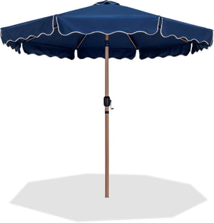 Meridian Furniture Amalfi Resort Style Outdoor Patio Umbrella Uv Resistant Polyester Canopy with Aluminum Pole Navy Style 1 55017Navy-U