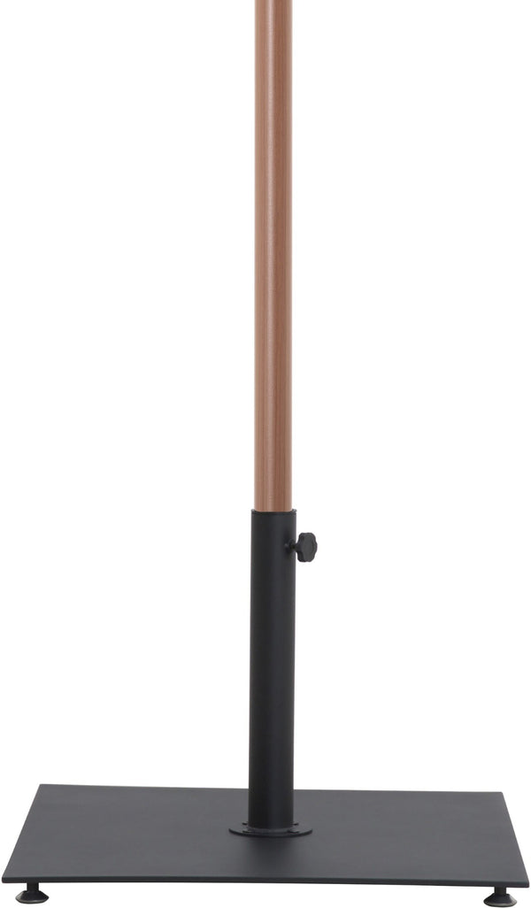 Meridian Furniture Amalfi Resort Style Patio Umbrella Set with Wheeled Base and Teak Aluminum Pole 55017White-AB