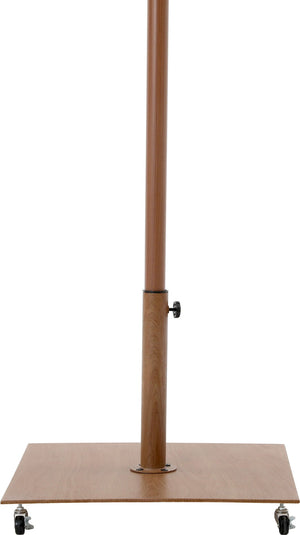 Meridian Furniture Amalfi Resort Style Outdoor Patio Umbrella with Teak Pole and Rolling Base Set 55017White-AT