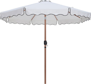 Meridian Furniture Amalfi Resort Style Patio Umbrella with Caster Base Water Resistant White Canopy 55017White-AW