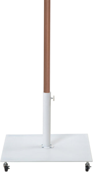 Meridian Furniture Amalfi Resort Style Patio Umbrella with Caster Base Water Resistant White Canopy 55017White-AW