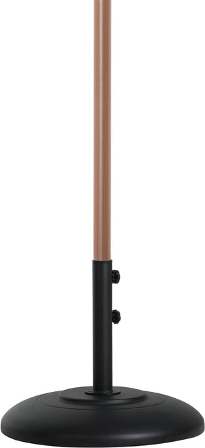 Meridian Furniture Amalfi Outdoor Patio Umbrella Set with Teak Pole White Canopy and Matte Black Base 55017White-BB