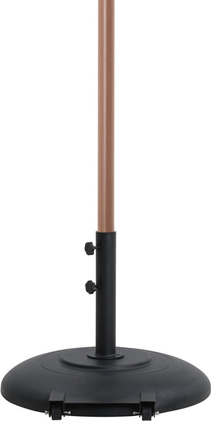 Meridian Furniture Amalfi Outdoor Patio Umbrella Set with Teak Pole White Canopy and Matte Black Base 55017White-BB