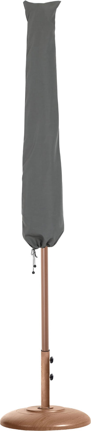 Meridian Furniture Amalfi Outdoor Patio Umbrella Set with Uv Resistant Canopy and Teak Finish Pole 55017White-BT
