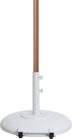 Meridian Furniture Amalfi Resort Style Patio Umbrella with Base Water Resistant Polyester Canopy 55017White-BW