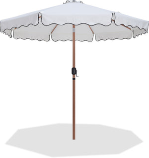 Meridian Furniture Amalfi Resort Style Outdoor Patio Umbrella Uv Resistant Polyester Canopy with Aluminum Pole White Style 1 55017White-U