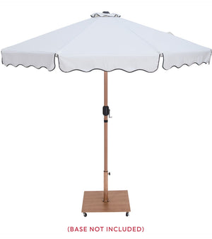 Meridian Furniture Amalfi Resort Style Outdoor Patio Umbrella Uv Resistant Polyester Canopy with Aluminum Pole White Style 1 55017White-U