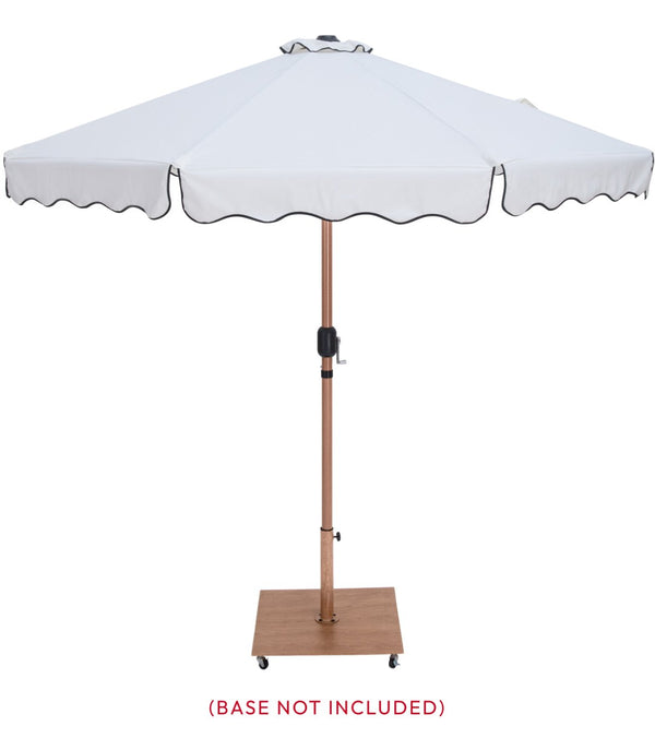 Meridian Furniture Amalfi Resort Style Outdoor Patio Umbrella Uv Resistant Polyester Canopy with Aluminum Pole White Style 1 55017White-U