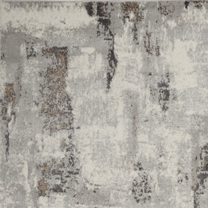 Homeroots 5' X 7' Ivory Gray And Brown Abstract Non Skid Area Rug  Polypropylene,Polyester 550181