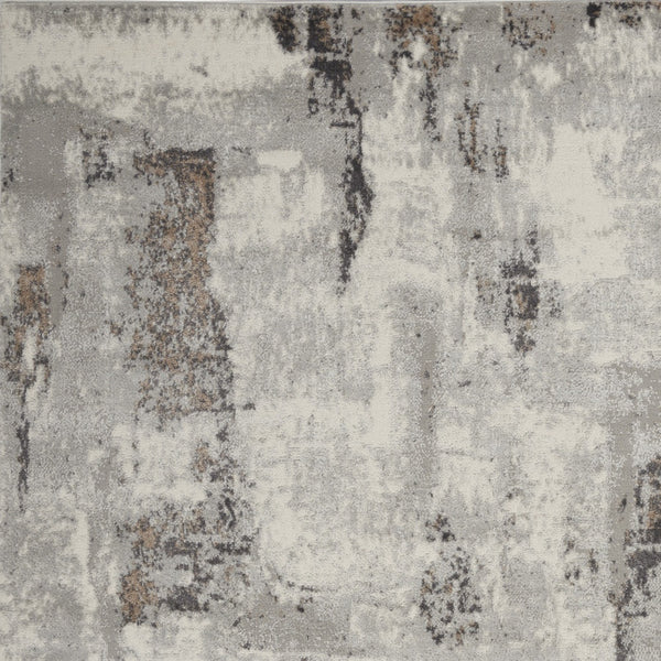 Homeroots 5' X 7' Ivory Gray And Brown Abstract Non Skid Area Rug  Polypropylene,Polyester 550181