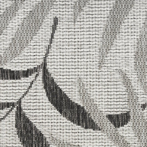 HomeRoots 6' X 9' Coastal Palm Leaf Area Rug - Durable, Low-Maintenance Indoor/Outdoor Style in Gray & Ivory 550187