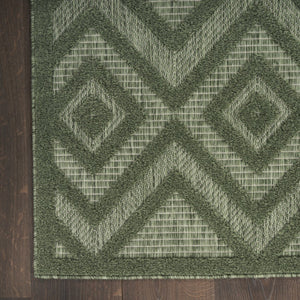 HomeRoots 6' X 9' Versatile Geometric Indoor Outdoor Area Rug in Dark and Light Green for Modern Spaces 550188