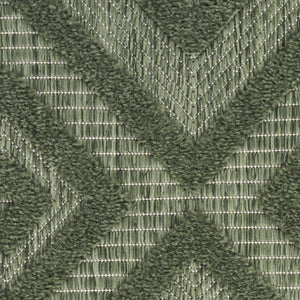 HomeRoots 6' X 9' Versatile Geometric Indoor Outdoor Area Rug in Dark and Light Green for Modern Spaces 550188