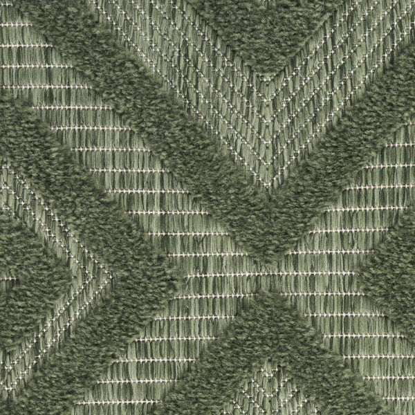 HomeRoots 6' X 9' Versatile Geometric Indoor Outdoor Area Rug in Dark and Light Green for Modern Spaces 550188