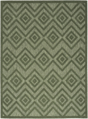 HomeRoots 6' X 9' Versatile Geometric Indoor Outdoor Area Rug in Dark and Light Green for Modern Spaces 550188