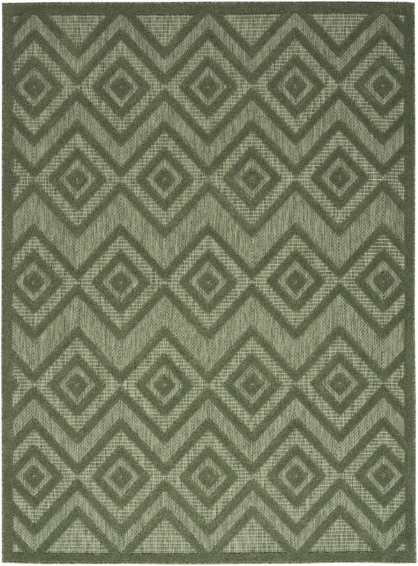 HomeRoots 6' X 9' Versatile Geometric Indoor Outdoor Area Rug in Dark and Light Green for Modern Spaces 550188