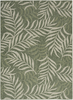 HomeRoots 6' X 9' Green and Ivory Palm Leaf Area Rug - Tropical Indoor/Outdoor Decor, Durable, Easy Care! 550189