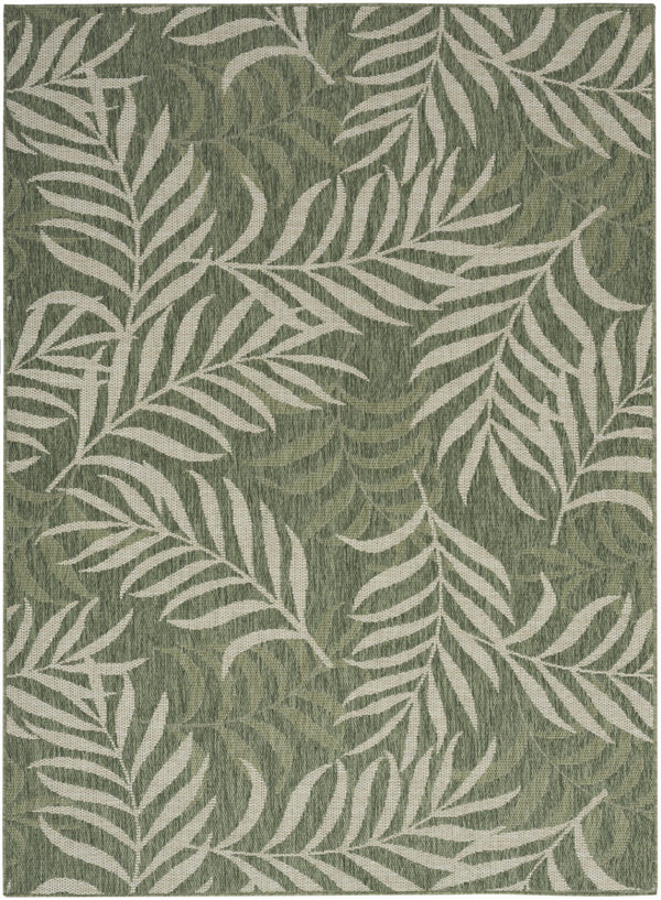 HomeRoots 6' X 9' Green and Ivory Palm Leaf Area Rug - Tropical Indoor/Outdoor Decor, Durable, Easy Care! 550189