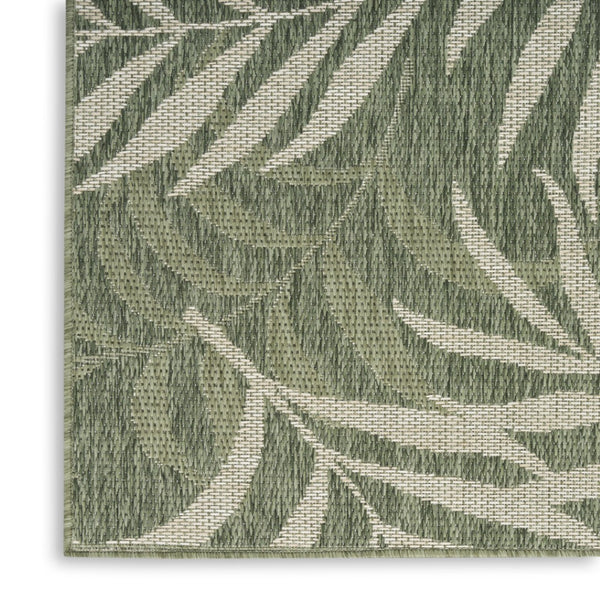HomeRoots 6' X 9' Green and Ivory Palm Leaf Area Rug - Tropical Indoor/Outdoor Decor, Durable, Easy Care! 550189