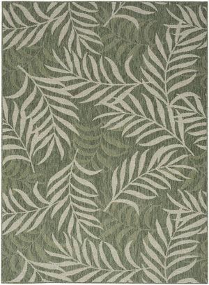HomeRoots 6' X 9' Green and Ivory Palm Leaf Area Rug - Tropical Indoor/Outdoor Decor, Durable, Easy Care! 550189