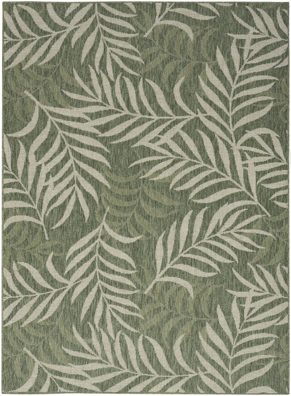 HomeRoots 6' X 9' Green and Ivory Palm Leaf Area Rug - Tropical Indoor/Outdoor Decor, Durable, Easy Care! 550189